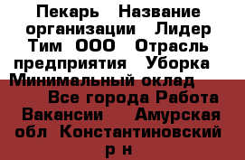 Пекарь › Название организации ­ Лидер Тим, ООО › Отрасль предприятия ­ Уборка › Минимальный оклад ­ 31 000 - Все города Работа » Вакансии   . Амурская обл.,Константиновский р-н